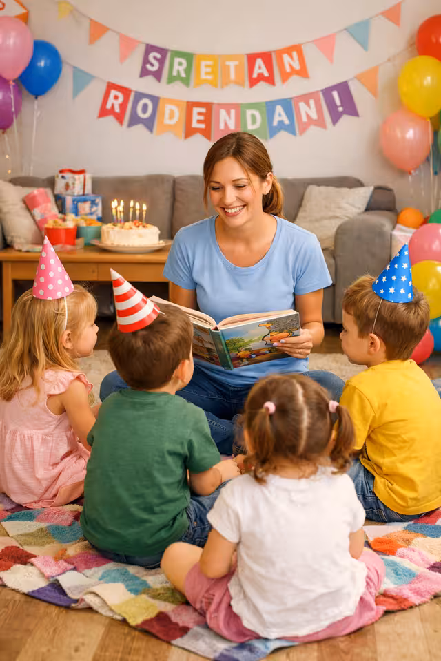 Čitanje priča za djecu na rođendanu